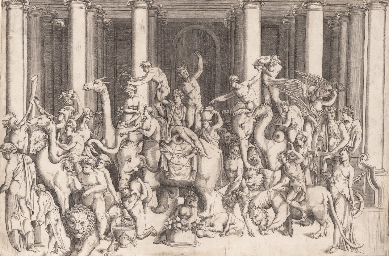 Den indiska triumfen av Bacchus, ca. 1542. av Enea Vico.