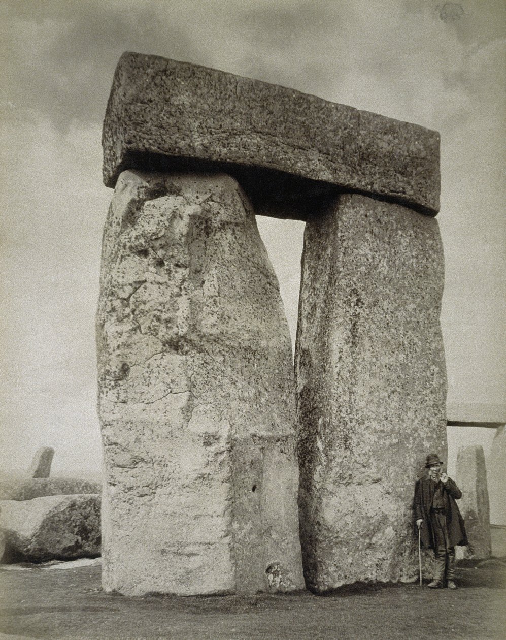 En herde som poserar vid Stonehenge på Salisbury Plain av English Photographer