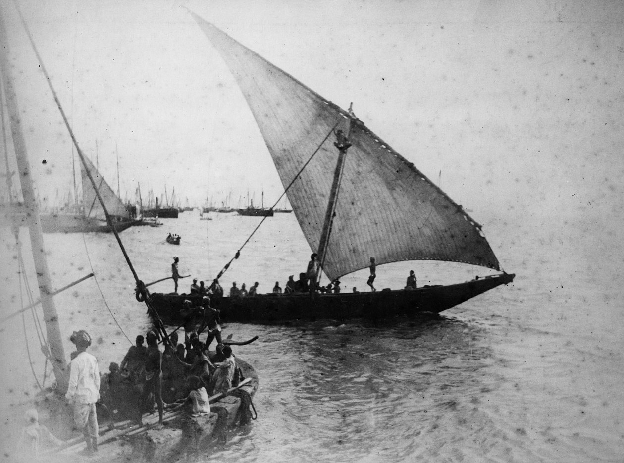 Bombay: Dubash-båt, 1870-talet av English Photographer