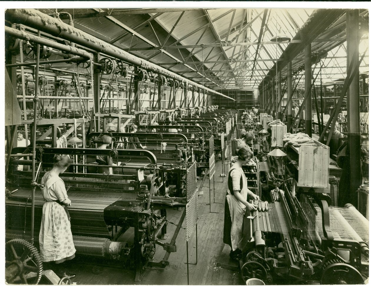 Chenille väftvävning, mattfabrik, 1923 av English Photographer