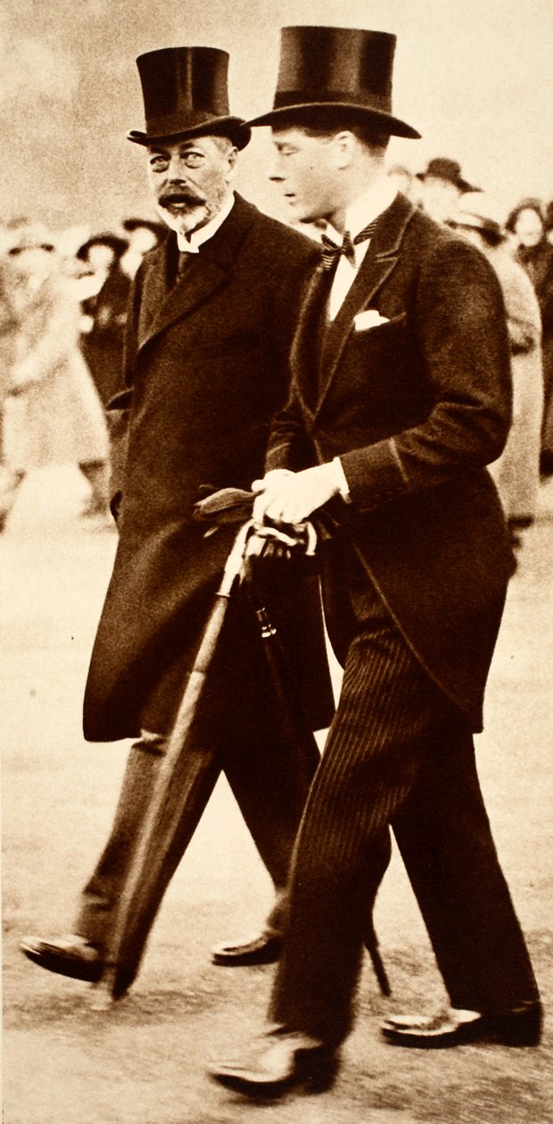 Fader och Son- Kung George och Prins Edward, sent 1920-tal av English Photographer