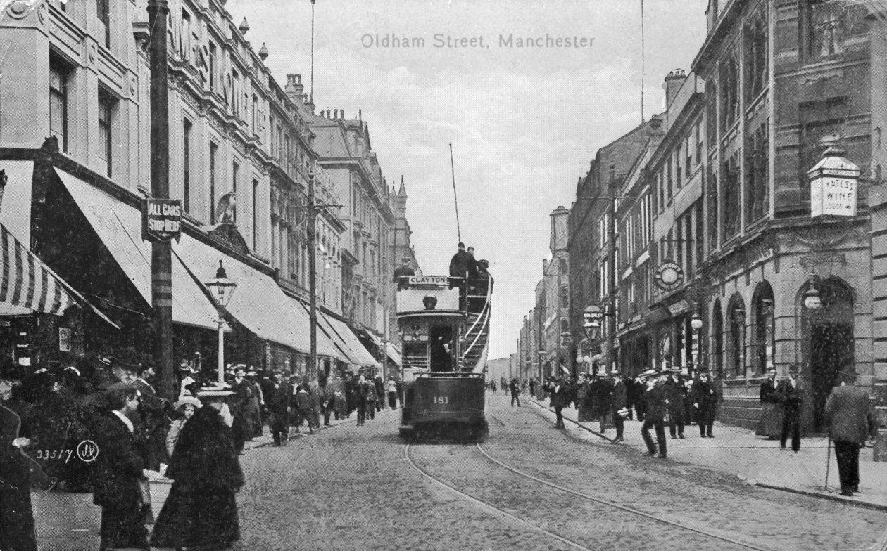 Oldham Street, Manchester, ca 1910 av English Photographer