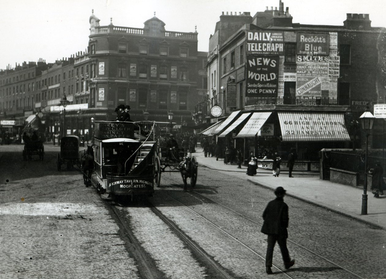The Angel, Islington, London, c.1890 swed av English Photographer