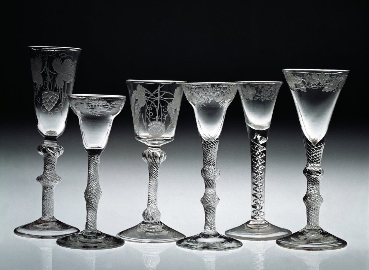 Air-twist glasögon, 1750-60 (glas) av English School