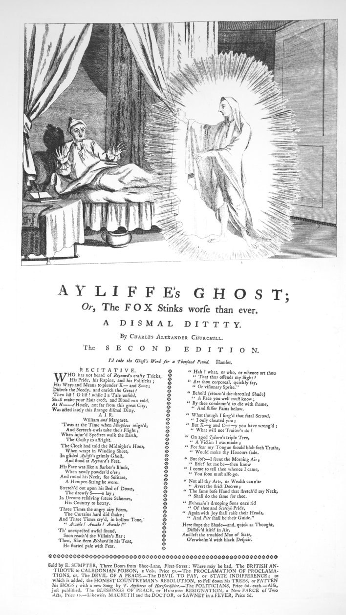 Ayliffes spöke: Eller räven stinker värre än någonsin, av Charles Alexander Churchill (1731-64) av English School