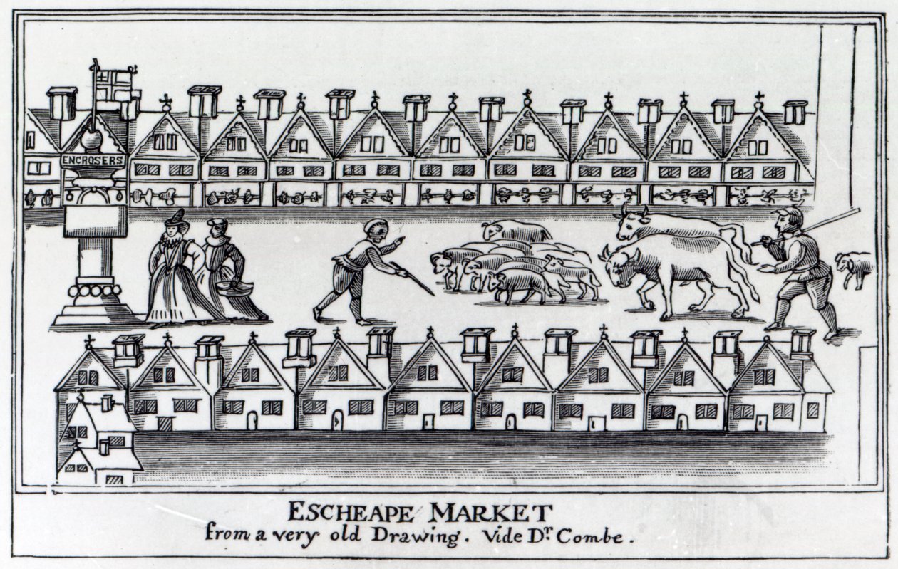 Escheape Market, efter en originalteckning från c.1598 av English School