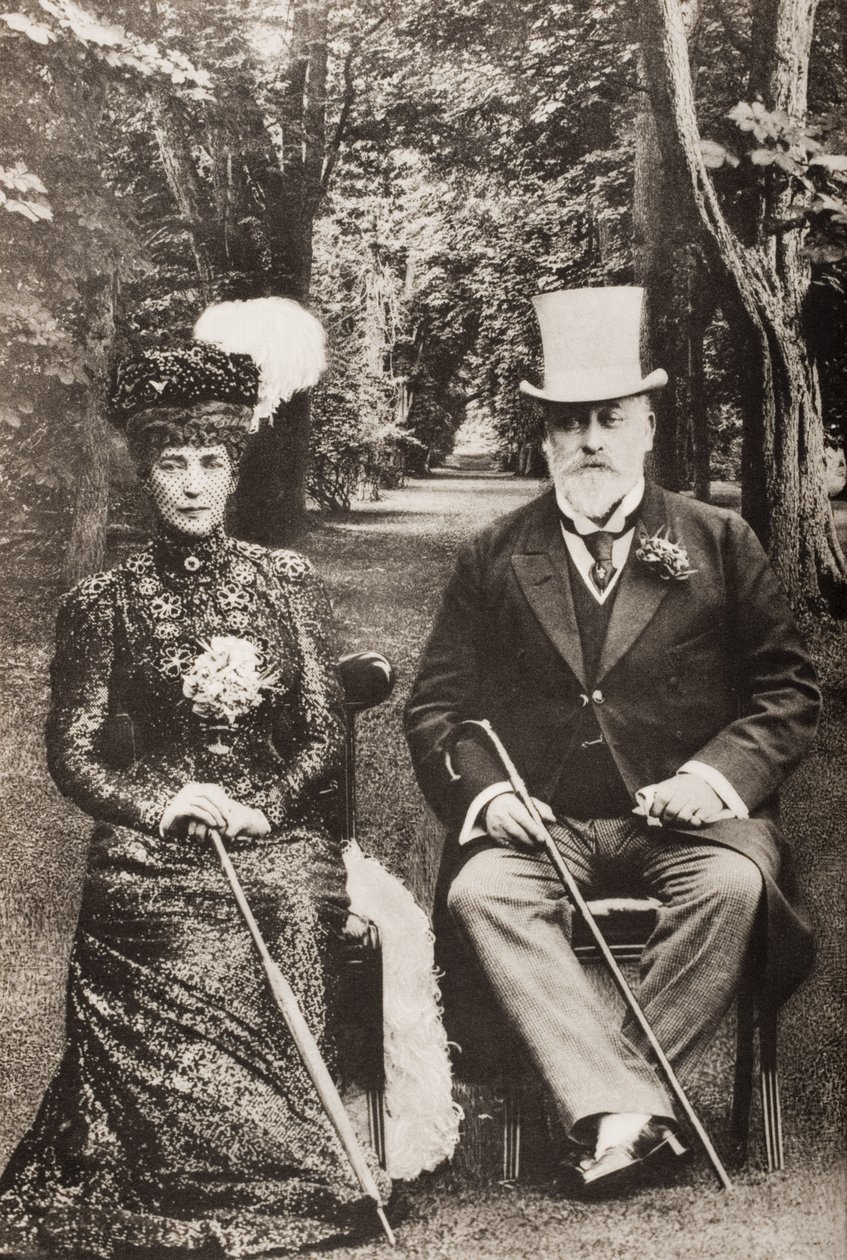 Kung Edward VII och drottning Alexandra, illustration från 