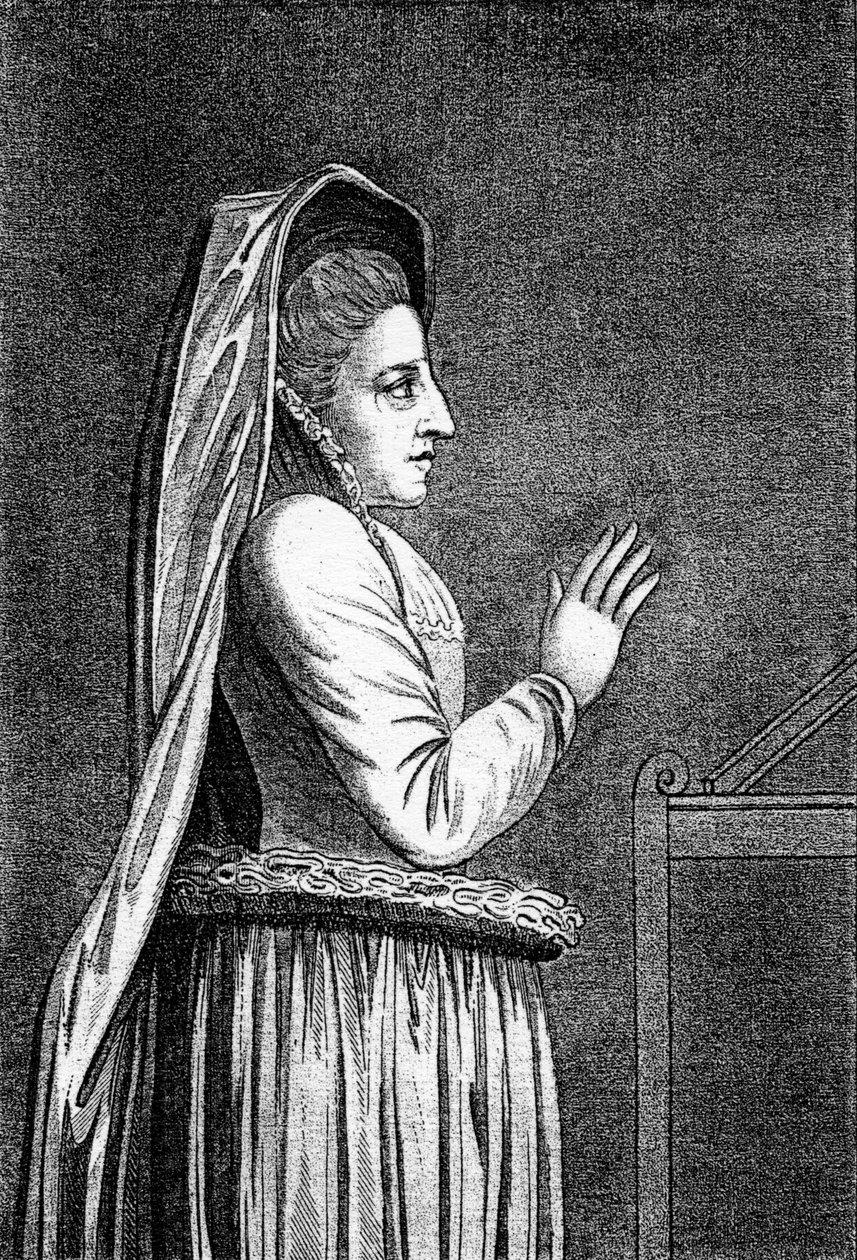 Lady Douglas, från hennes monument i Savoy Chapel, tryck gjord 1796 av English School