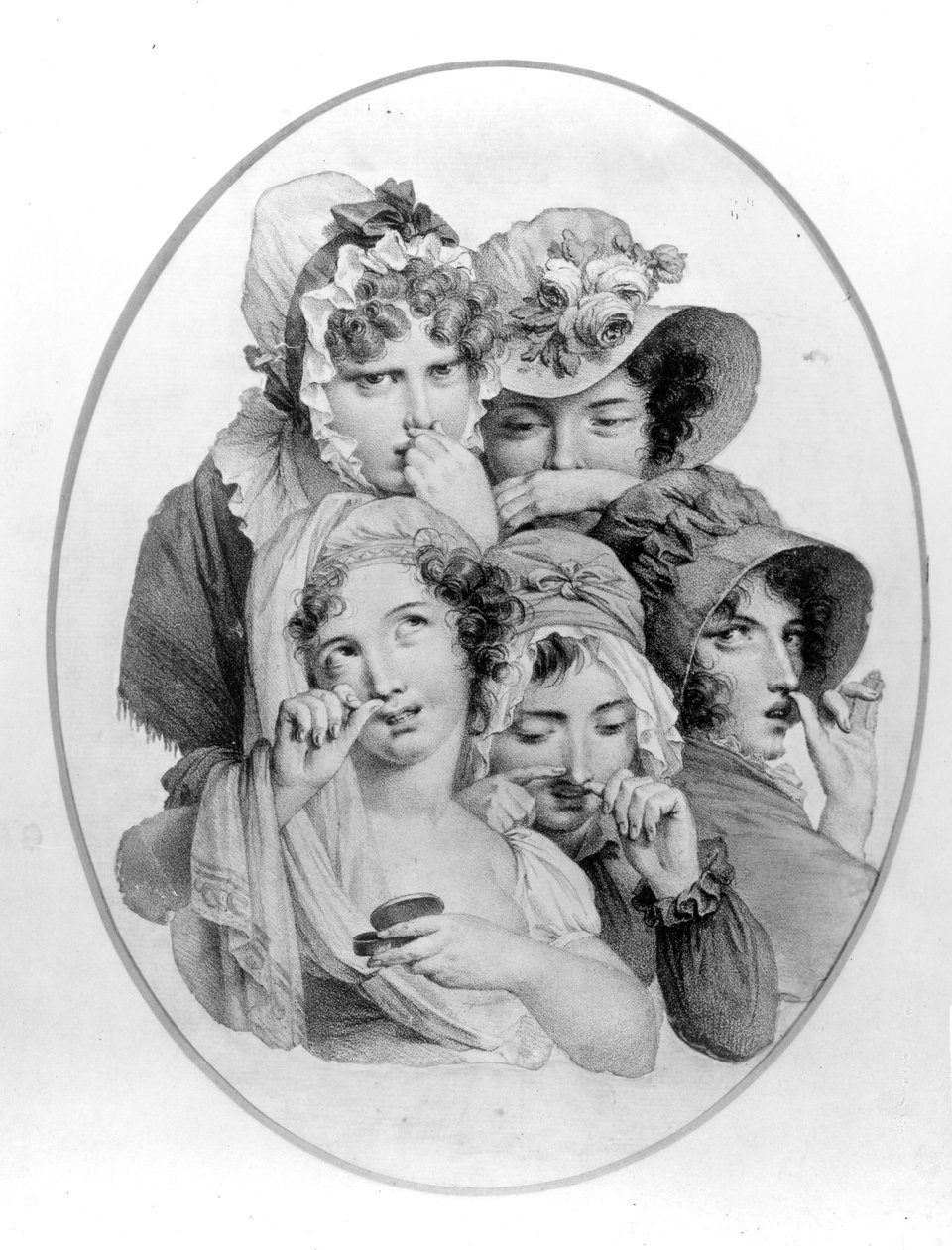 Lady Snuff Takers, ca. 1800 swed av English School