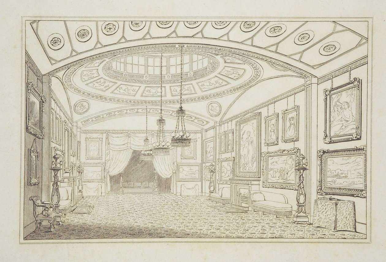 Lord De Tableys British Gallery på Hill Street, 1818 av English School