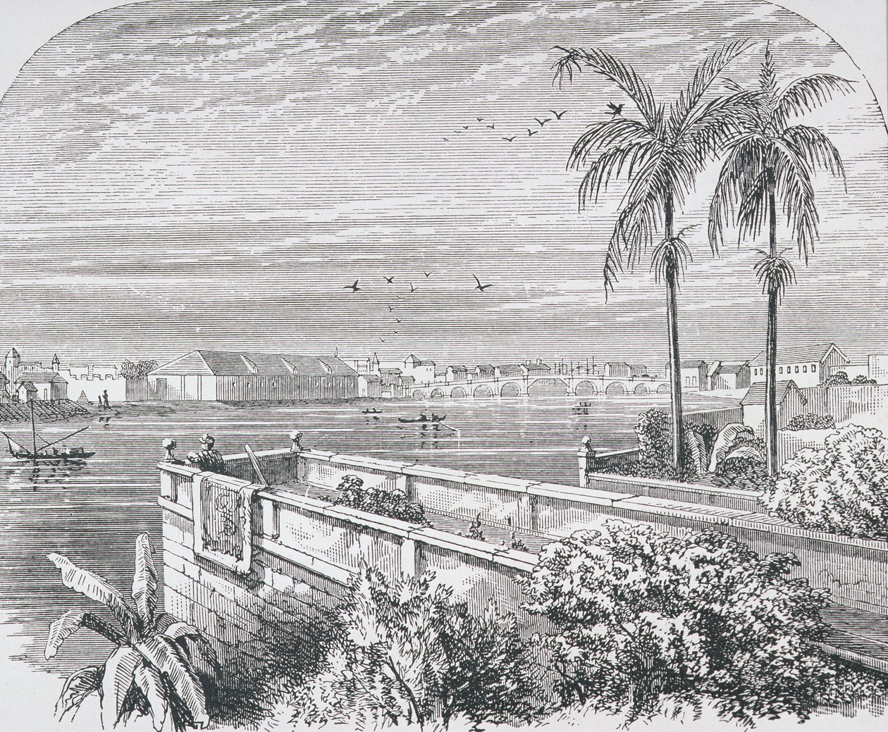 Manila, Filippinerna, från "The Gallery of Geography" av pastor Thomas Milner, publicerad omkring 1880. av English School