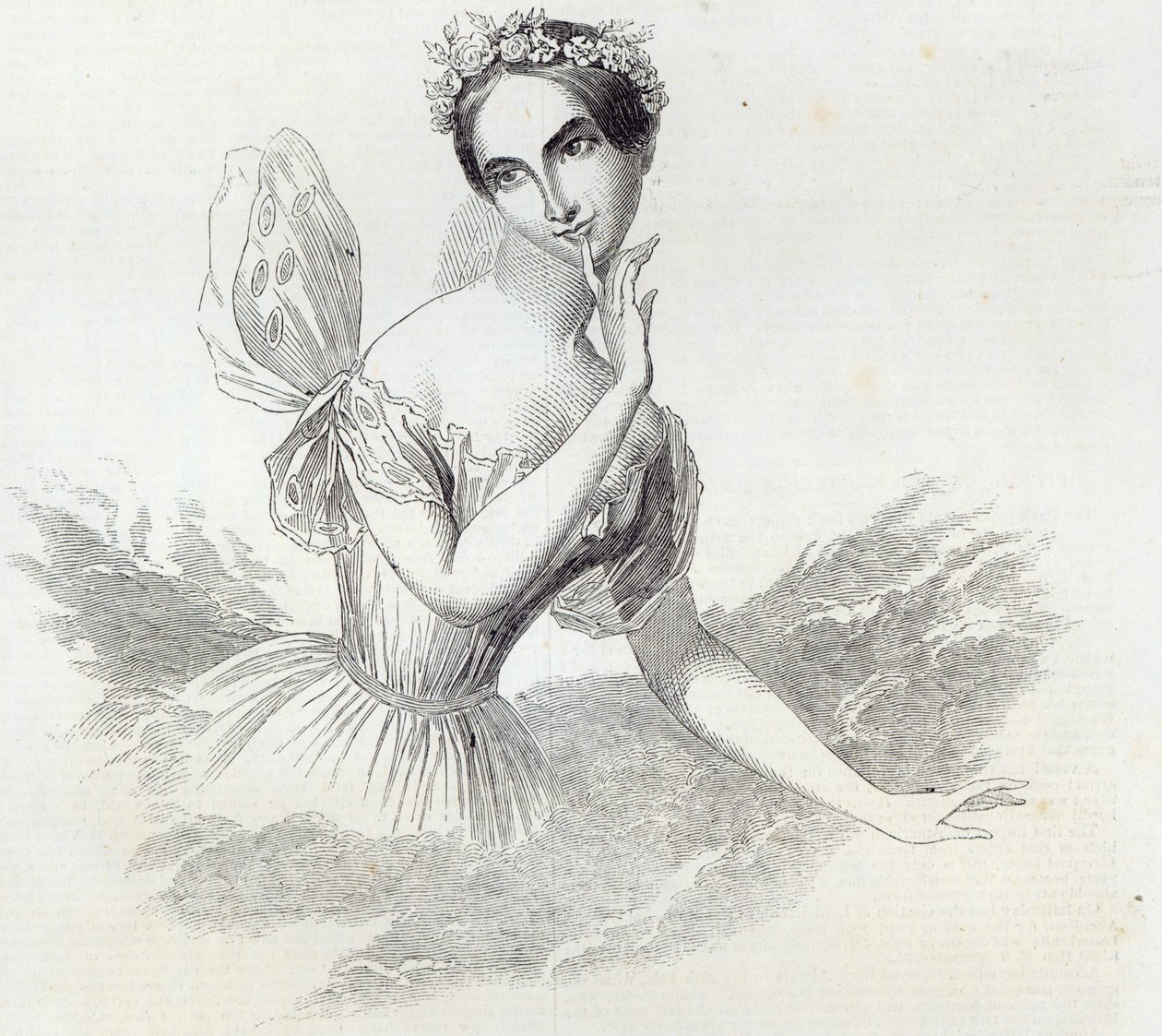 Mdlle Lucile Grahn, från The Illustrated London News, 8 mars 1845 av English School