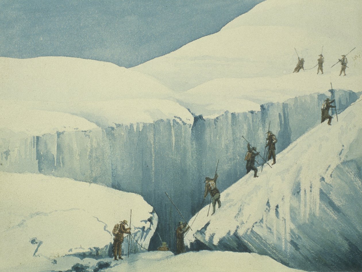 On the Ascent, from A Narrative of an Ascent to the Summit of Mont Blanc av Charles Fellows (1799-1860), publicerad 1827 av English School