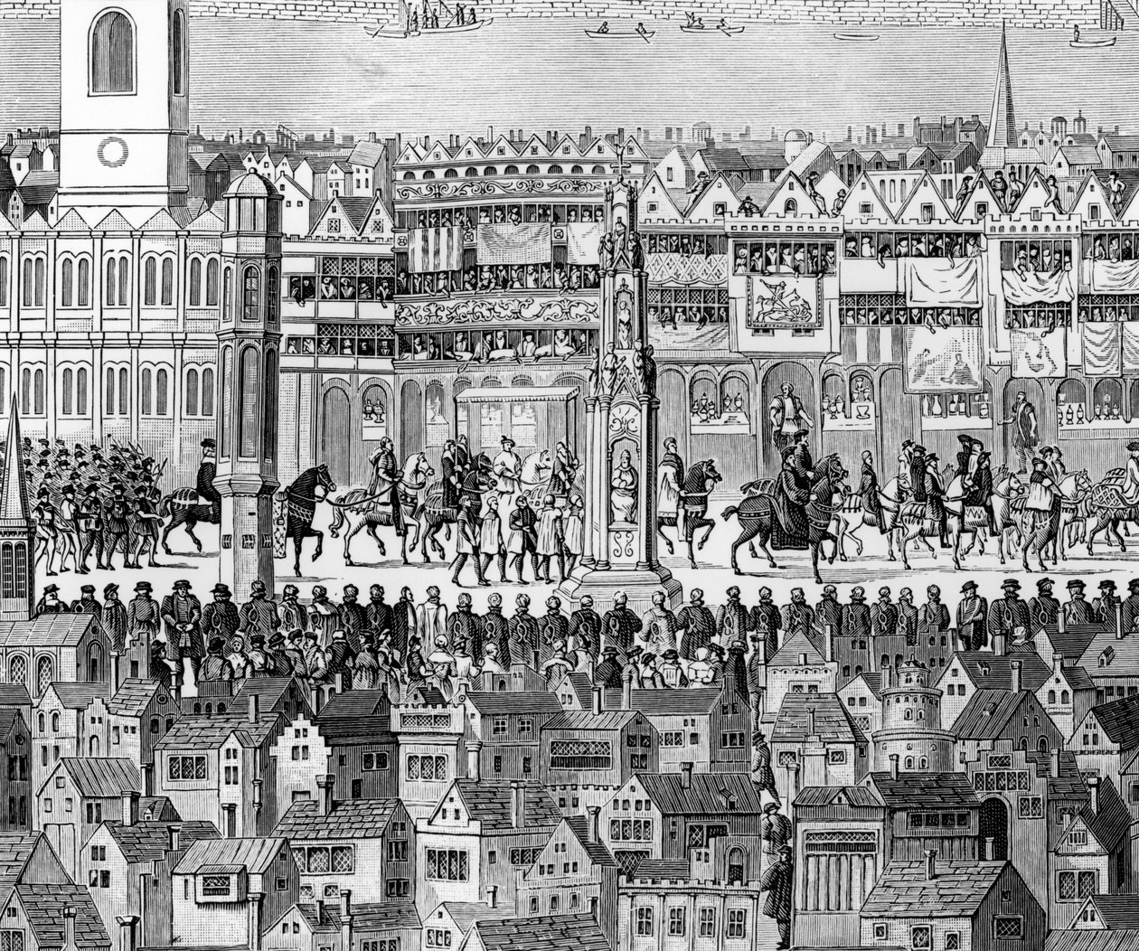 Del av Edward VI:s kröningprocession (1537-53), 19 februari 1547 (se 2916) av English School