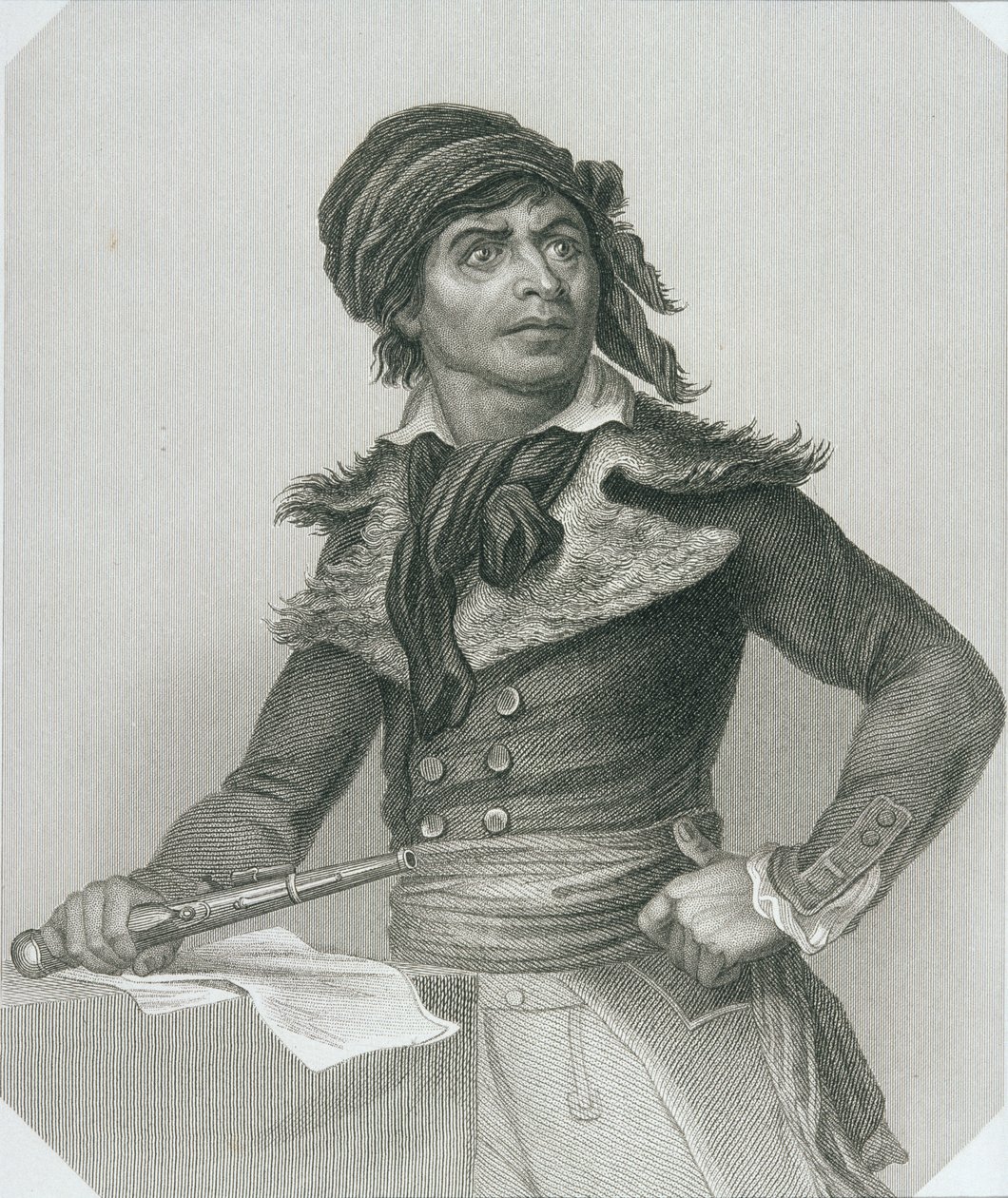 Porträtt av Jean-Paul Marat (1743-93) av English School