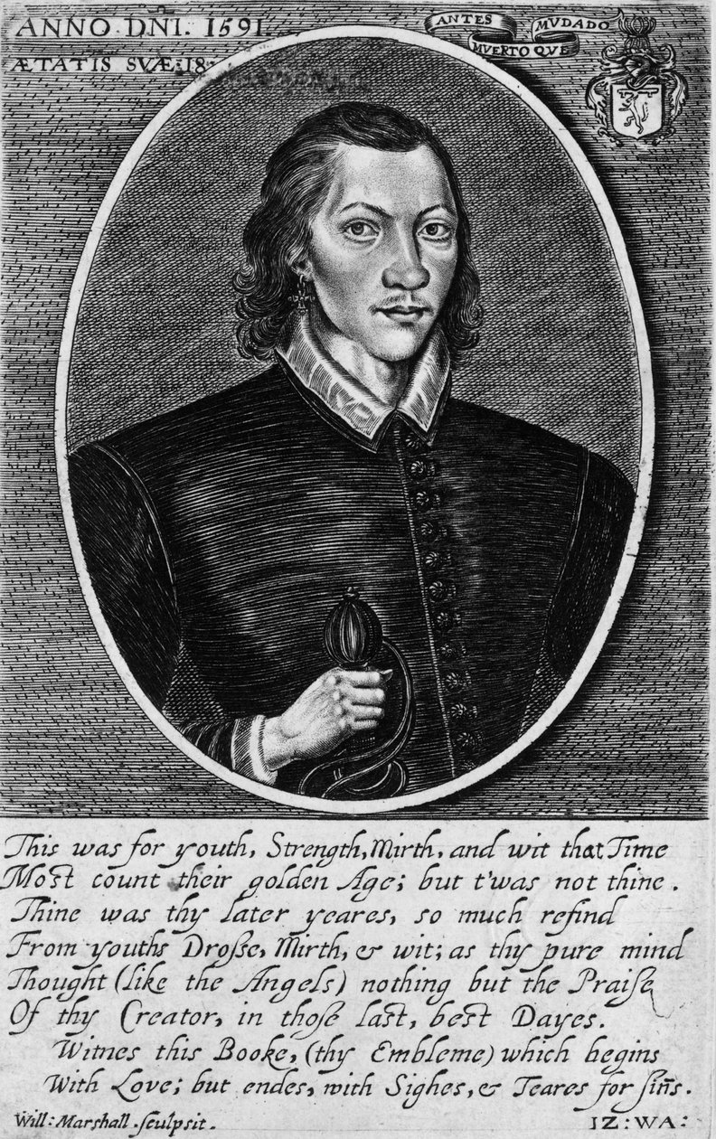 Porträtt av John Donne, daterat 1591, frontispice till 