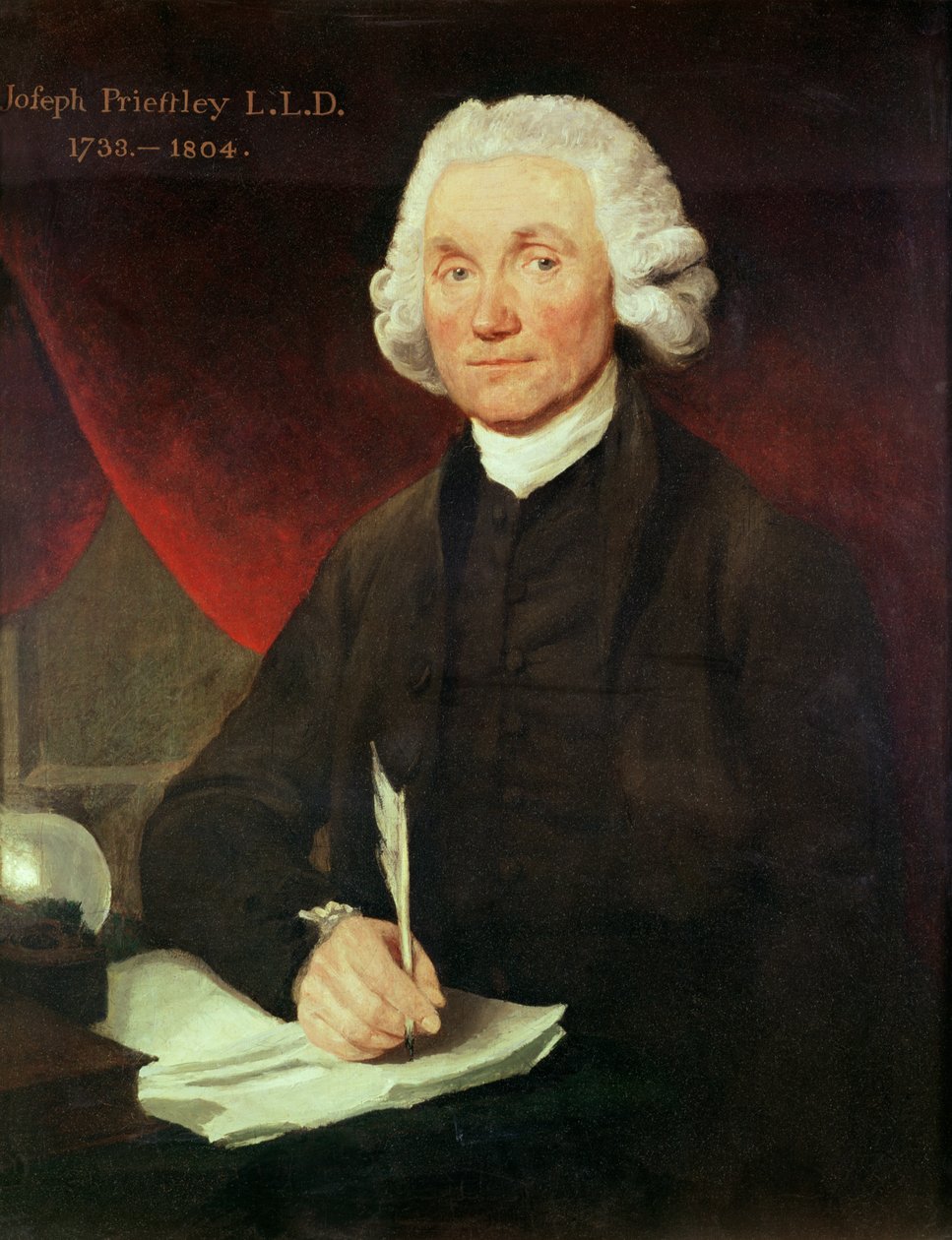 Porträtt av Joseph Priestley (1733-1804) av English School
