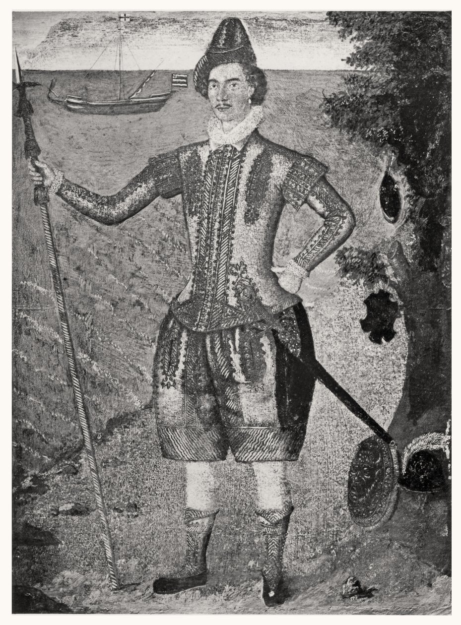 Porträtt av Sir Francis Drake (ca 1540-96) av English School