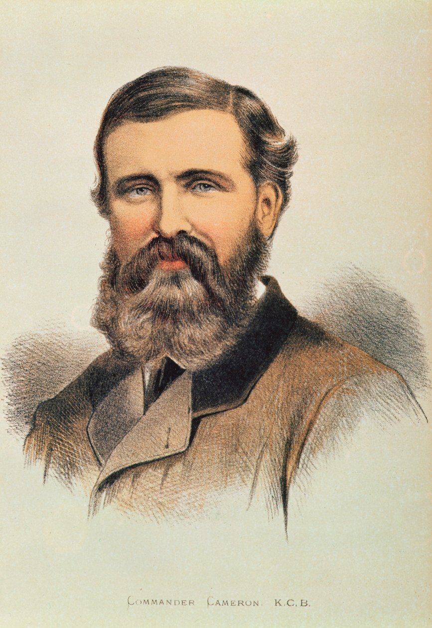Porträtt av Verney Lovett Cameron (1844-94), engelsk upptäcktsresande. av English School