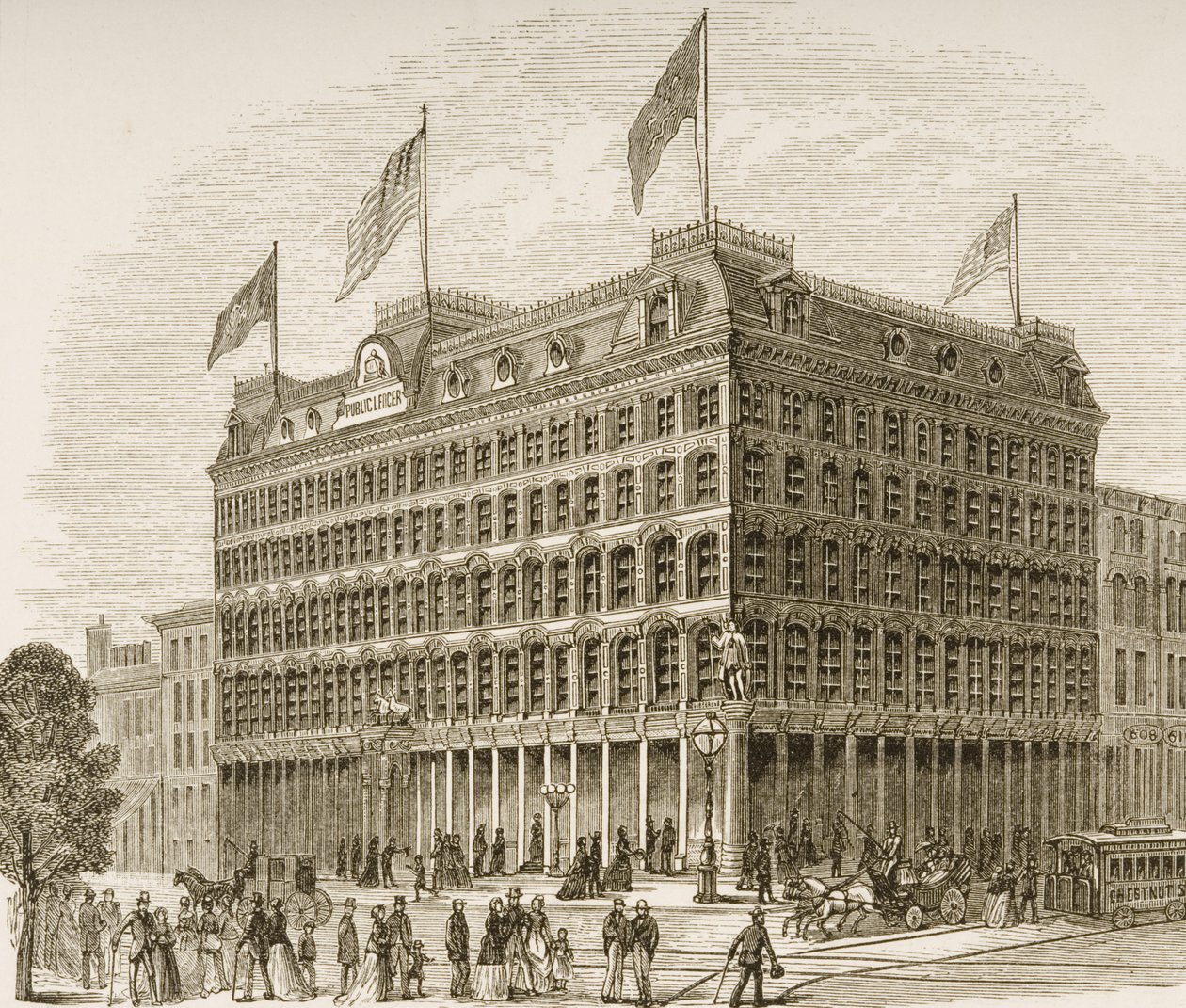 Public Ledger Building, Philadelphia, ca 1870, från 