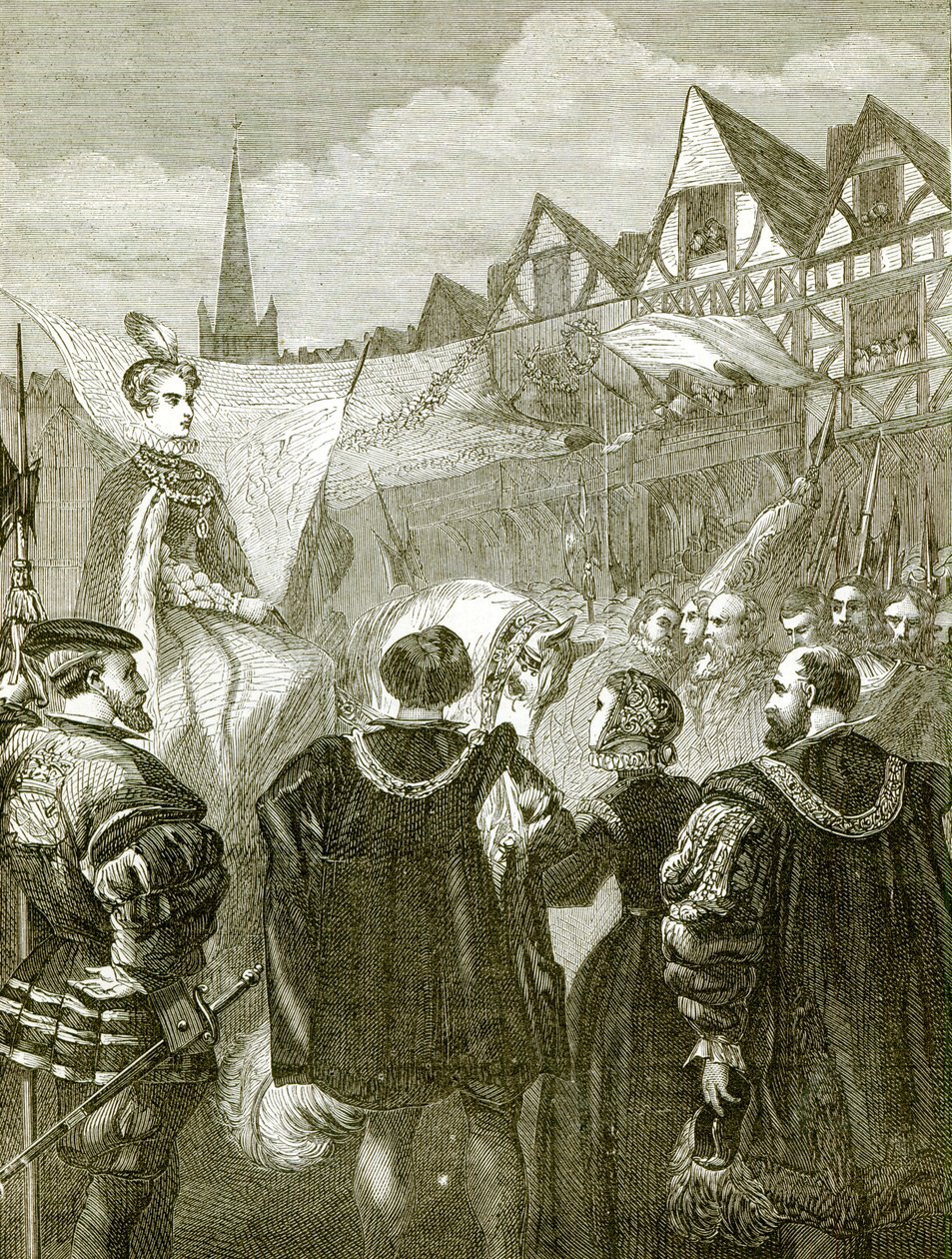 Drottning Elizabeth kommer in i London av English School