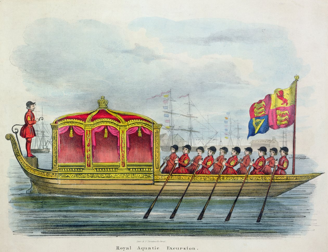 Royal Aquatie Excursion (färggravyr) av English School