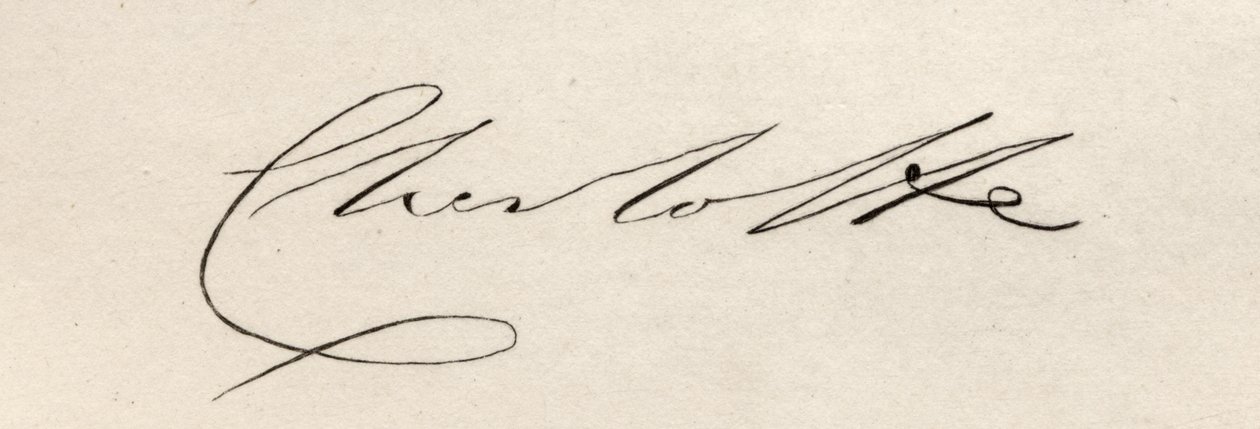 Signatur av prinsessan Charlotte Augusta av Wales (1796-1817) av English School
