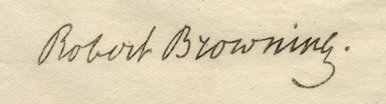 Signatur av Robert Browning (1812-89) av English School