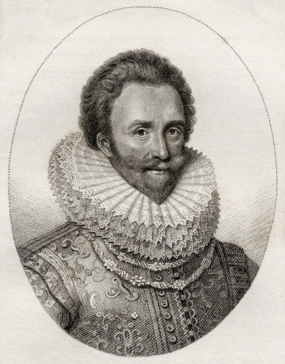 Sir Dudley Carleton, illustration från "A catalogue of Royal and Noble Authors, Volume II", publicerad 1806. av English School