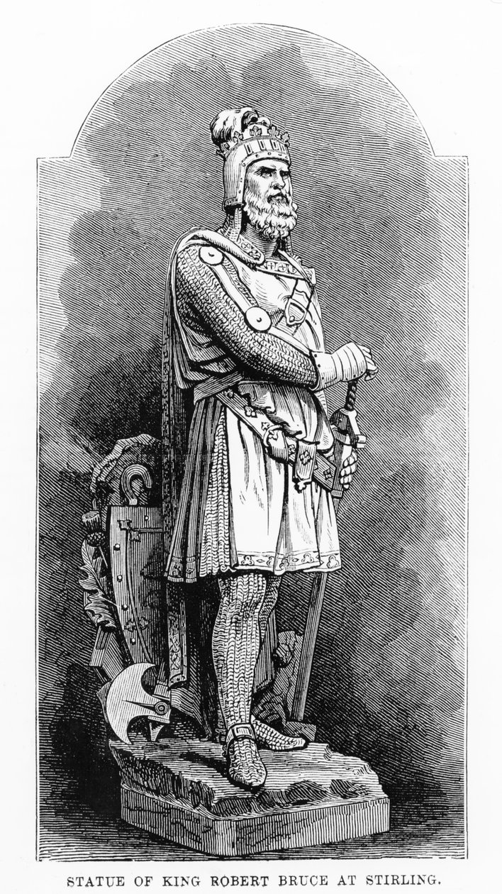 Staty av kung Robert the Bruce (1274-1329) i Stirling av English School
