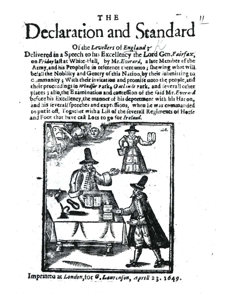 Nivellerarnas deklaration och standard, 23 april 1649 av English School