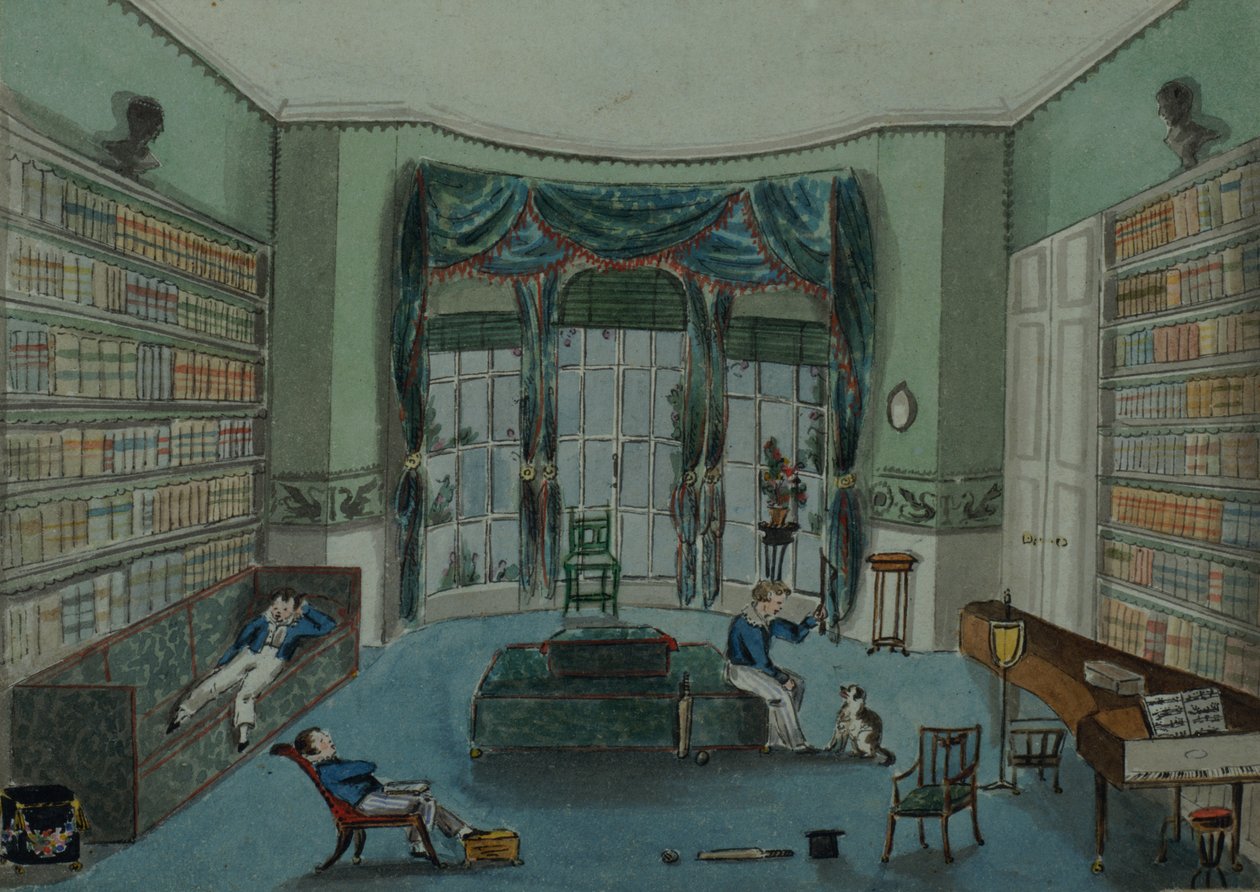 The Library, c.1820, Battersea Rise av English School