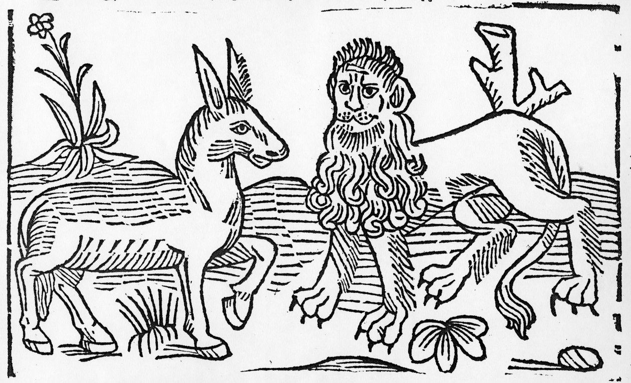 The Lion and the Ass, illustration från Caxtons 