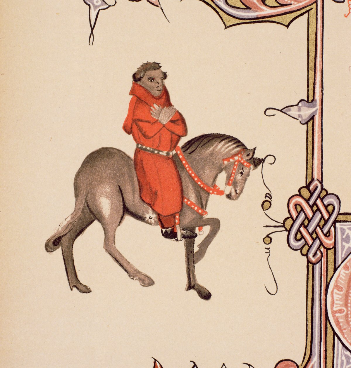 The Parson, detalj från The Canteruby Tales, av Geoffrey Chaucer (ca 1342-1400) Ellesmere Manuscript, faksimilupplaga, 1911 (för originaldetaljer se 128919) av English School