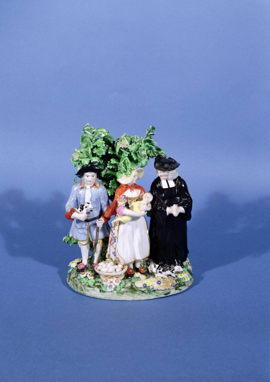 The Tithe Pig, Derby group, ca 1775 (porslin) av English School
