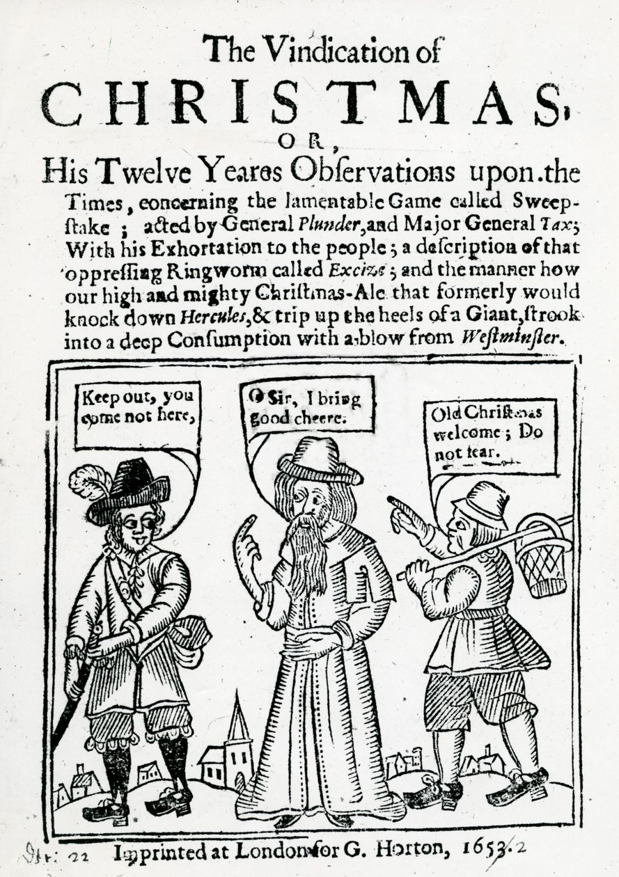 The Vindication of Christmas, 1653 (träsnitt och boktryck) av English School