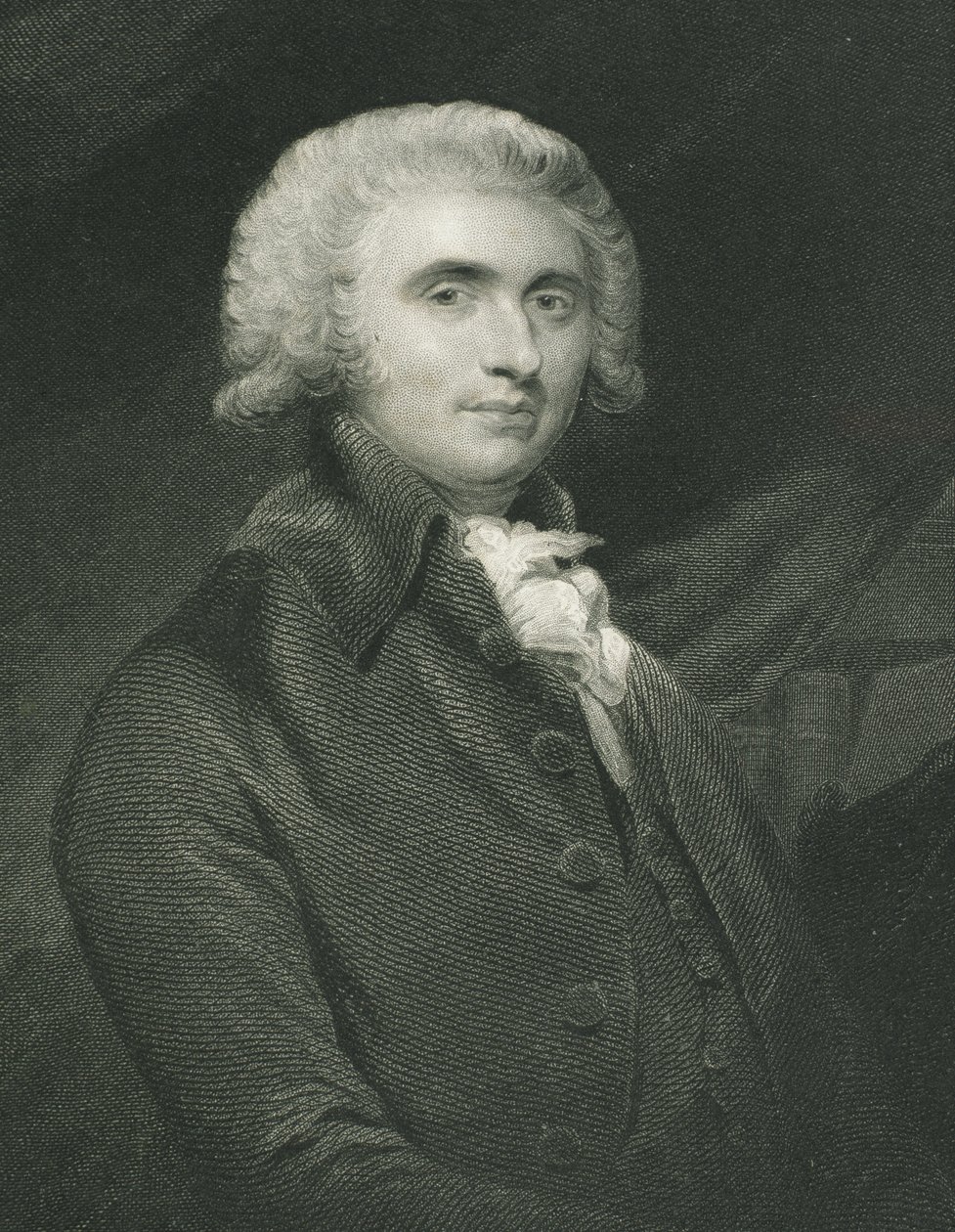 Thomas Erskine (1750-1823) 1:e baron av Restormel, från "Gallery of Portraits", publicerad 1833 av English School