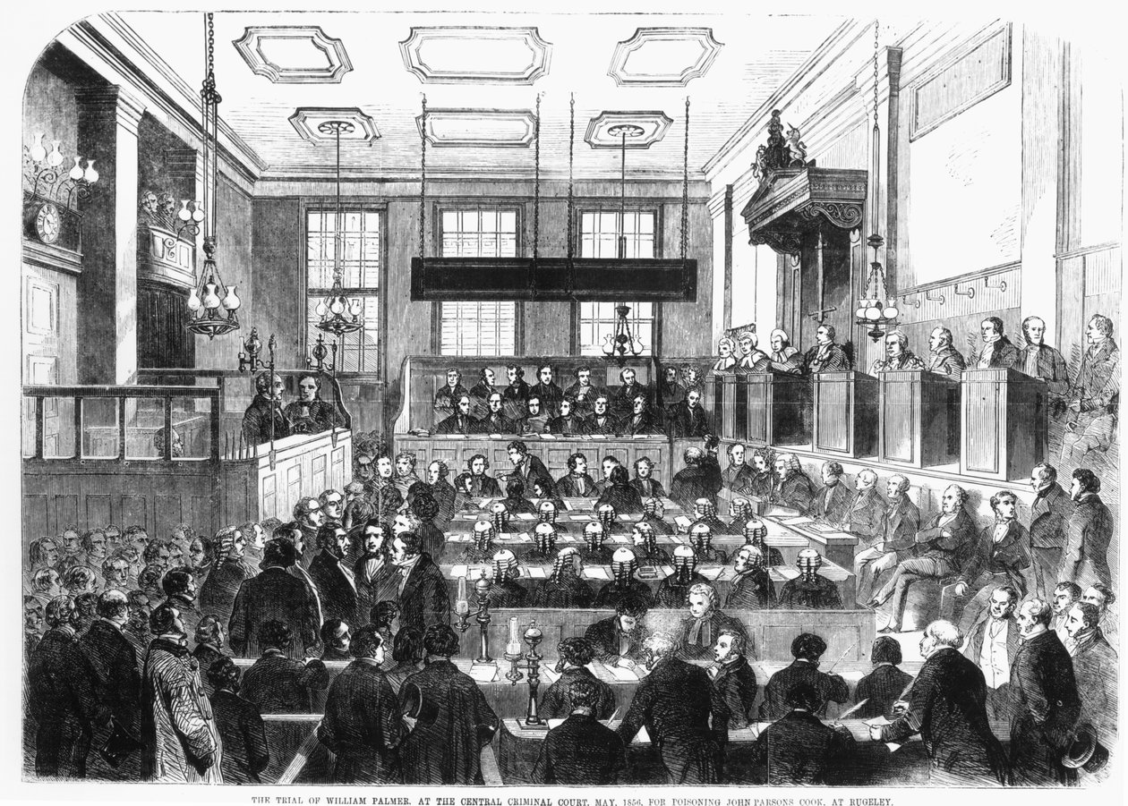 Rättegång mot William Palmer, vid Central Criminal Court, maj 1856, för att ha förgiftat John Parsons Cook, i Rugeley av English School