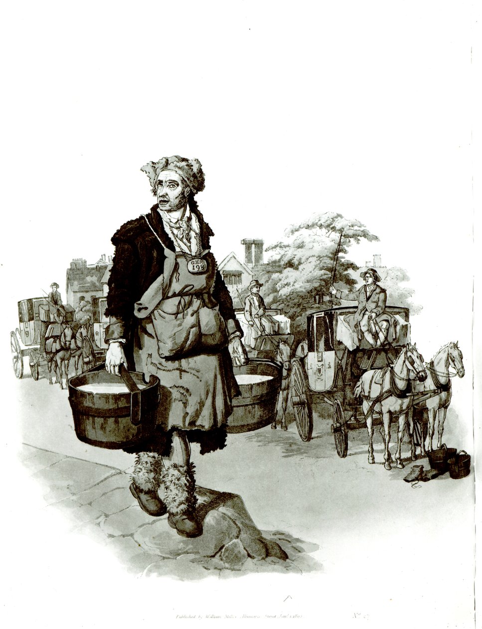 Vattenman vid en busshållare, 1805 av English School