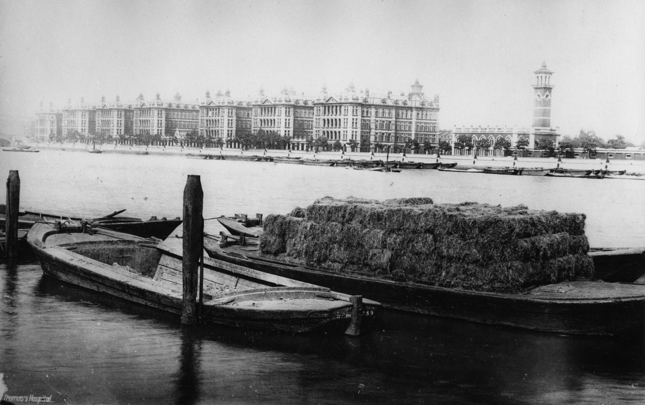 St Thomas Hospital, Albert Embankment, sent c19th av English Photographer
