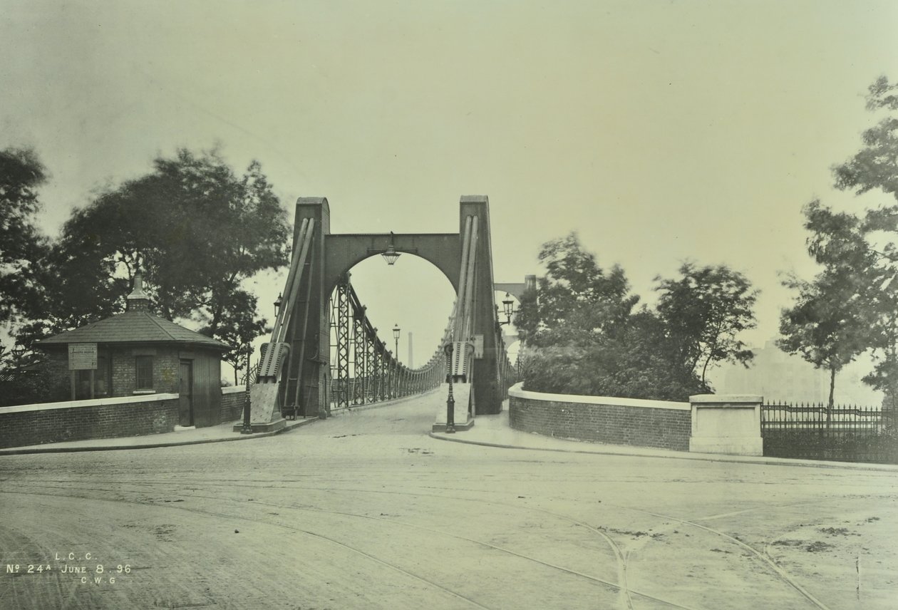 Utsikt över Old Lambeth Bridge, 1897 av English Photographer