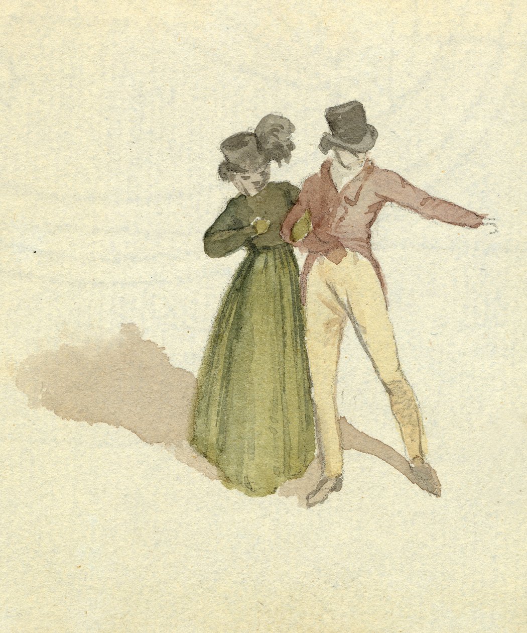 Ett par promenader, ca 1825 (wc på papper) av English School