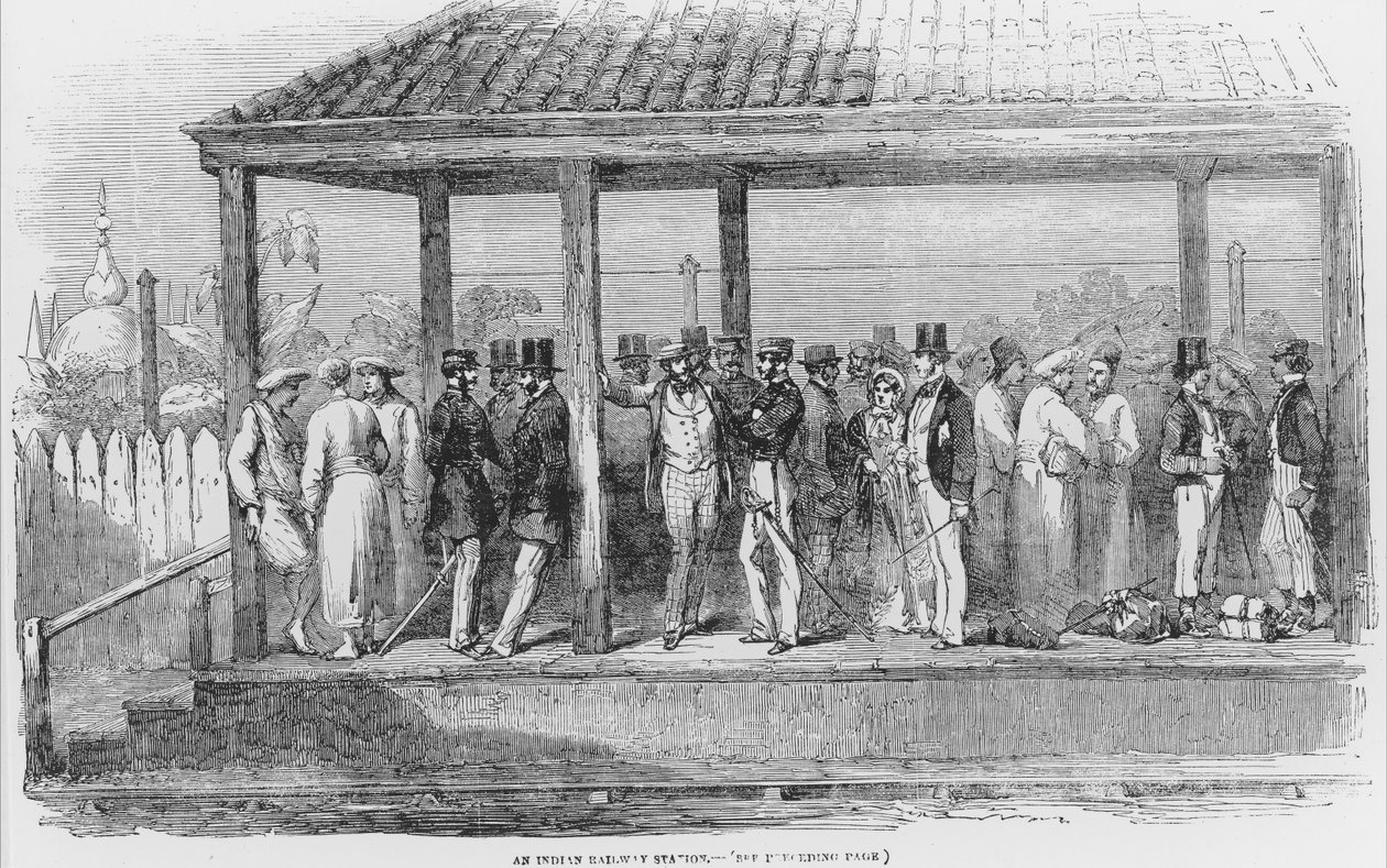 En indisk järnvägsstation, 1854 av English School
