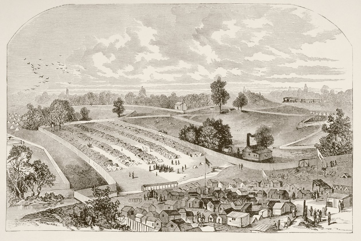 Andersonville Prison (litho) av English School