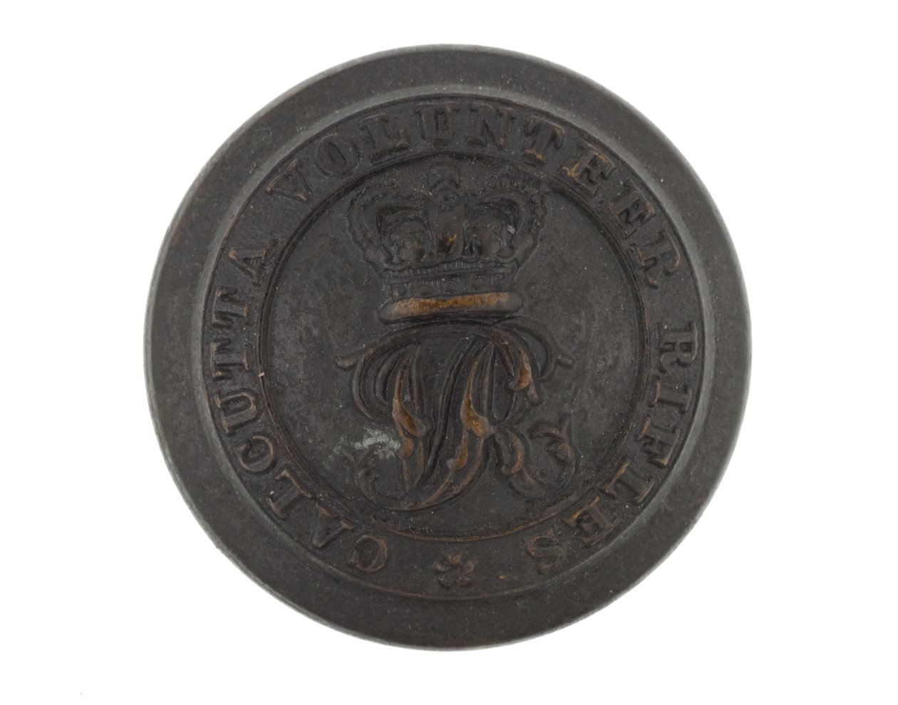 Button, Calcutta volontärgevär, före 1901 av English School
