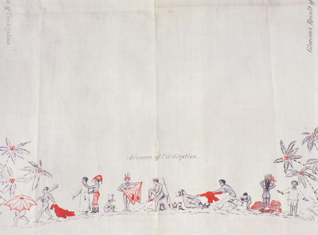 Civilization of Fiji, 1879 (tryck på bomull) av English School