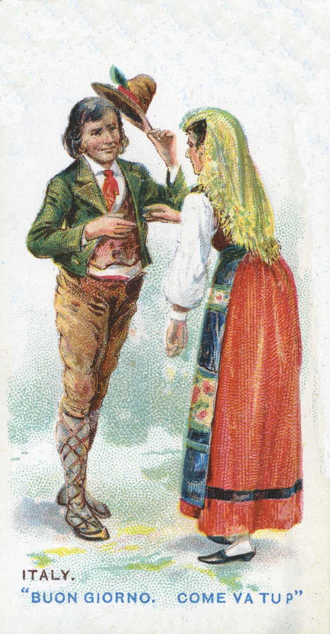 Sedvanlig hälsning i Italien, 1907 av English School