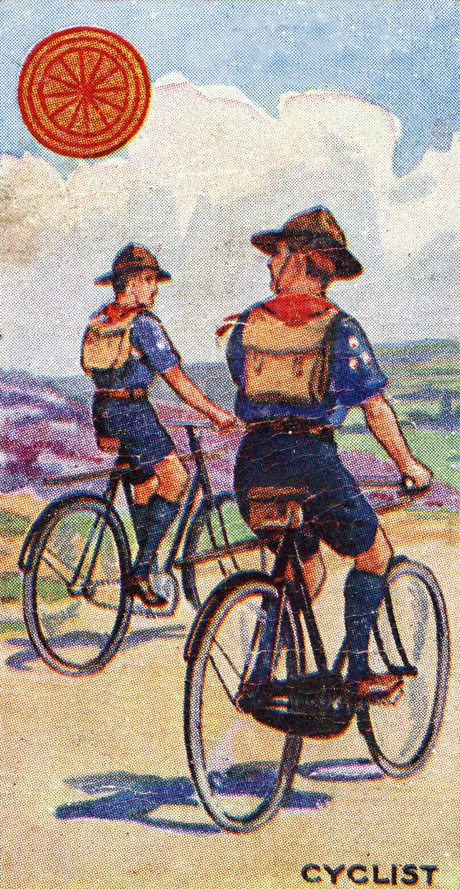 Cyklistscoutmärke, 1923 av English School