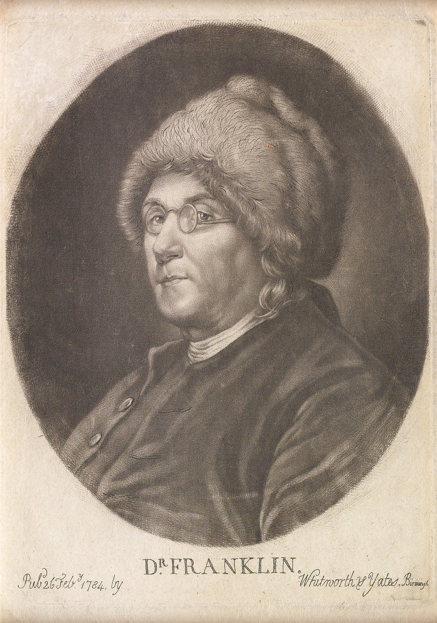 Dr. Franklin, 1784 (mezzotint) av English School