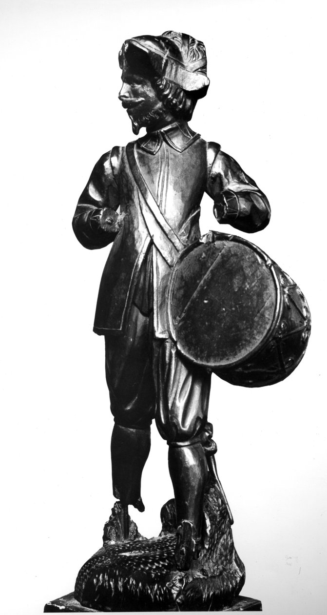Trumslagare, 1638 (snidat trä) av English School